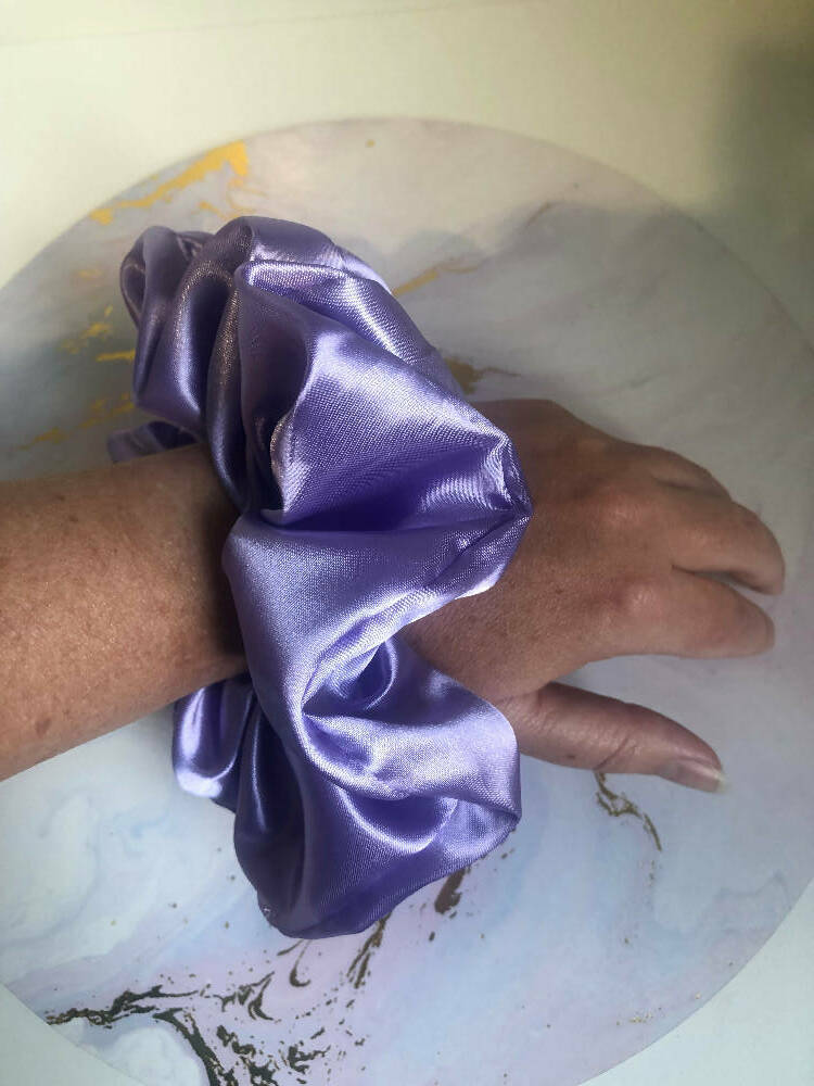 Satin Scrunchie in Pretty Purple, XL, Luxe Oversized Silky Scrunchie