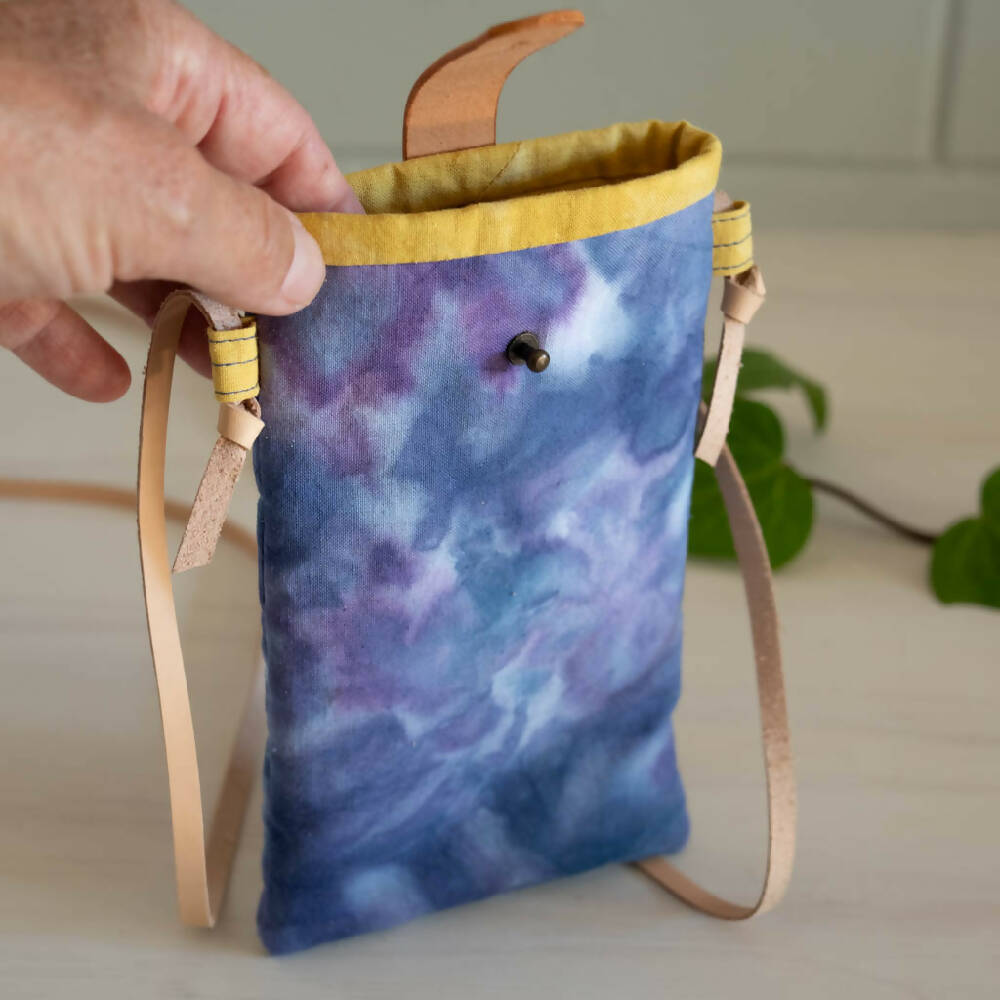 Ice Dyed Phone Carrier/Glasses Case, Blue