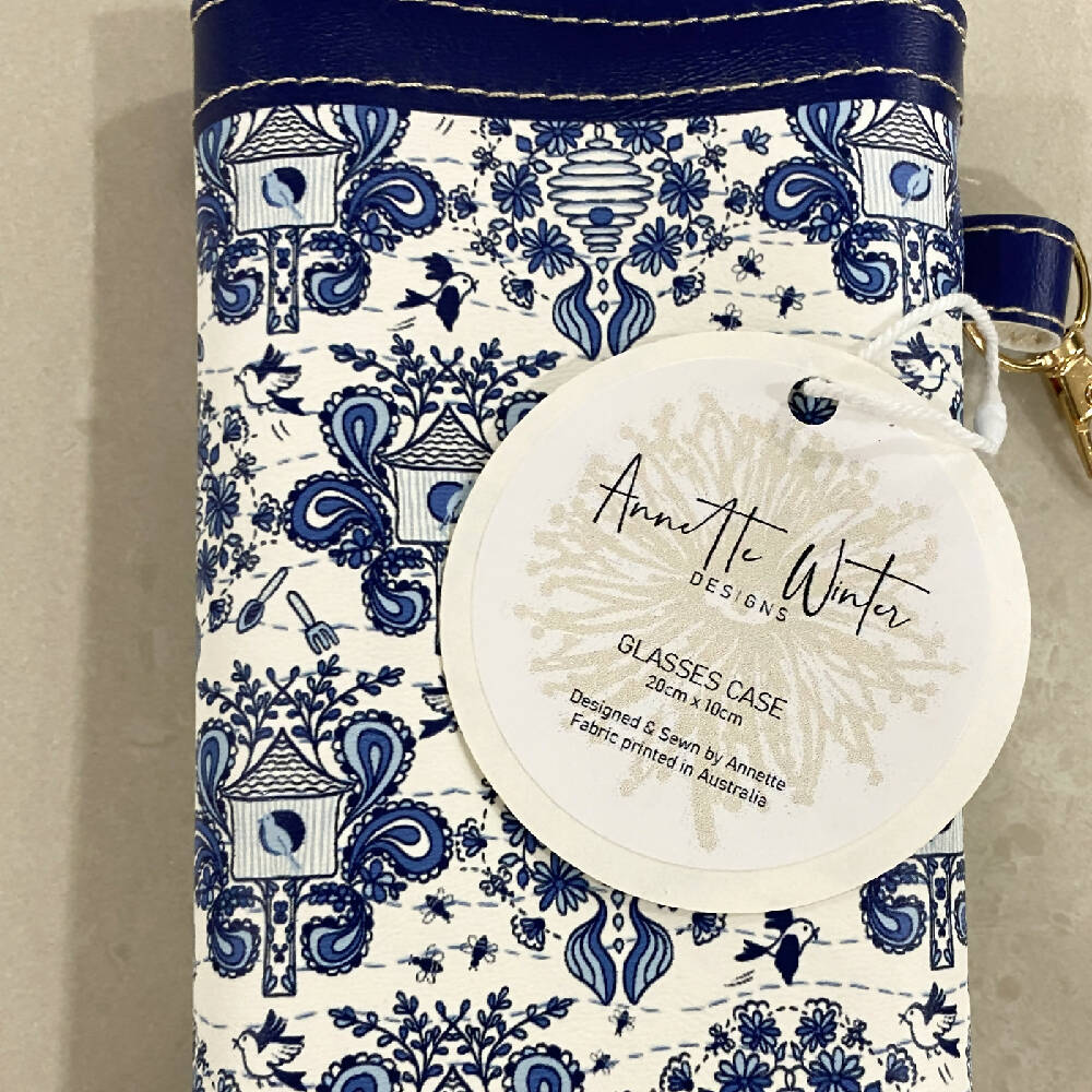 Glasses Case / Pouch featuring exclusive chintz birdhouse floral Print #5