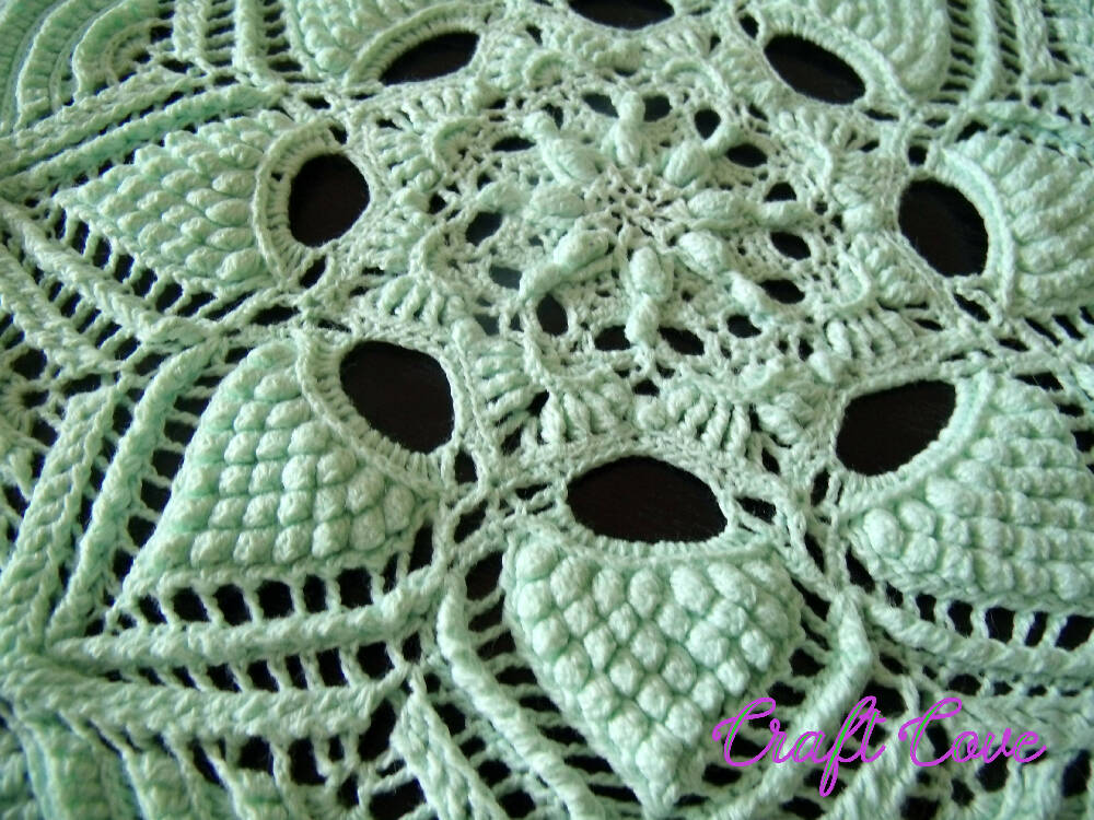 Textured Doily Mint Coloured intricate 3D look