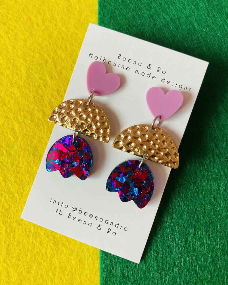 Fiesta chunky glitter celebration earrings