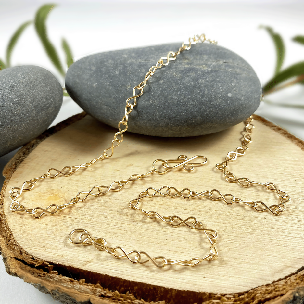 14K Gold Filled Necklace Fine Infinity Chain Handcrafted