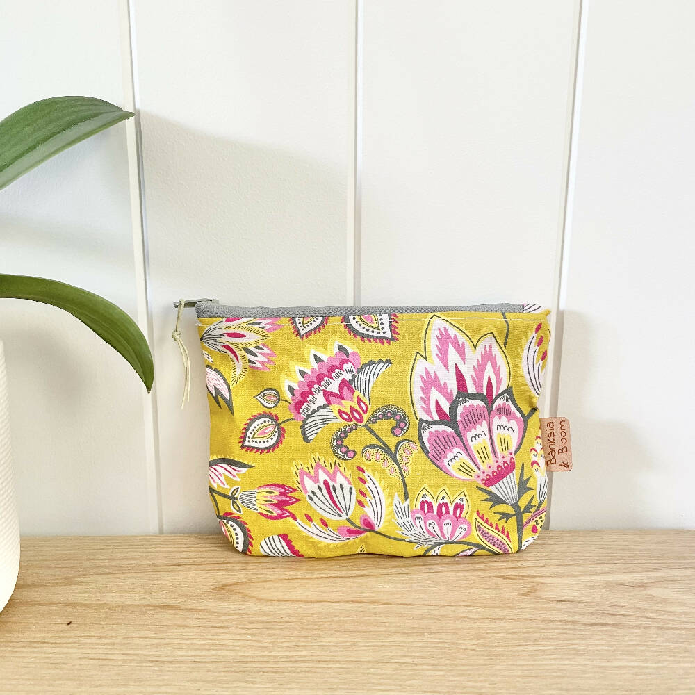 Cotton Zipper Pouch Midi Collection Vintage Florals