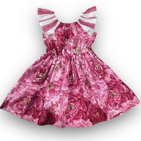 SIZE 3 Dark Pink Peonies MATILDA Dress