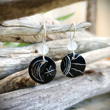 Sun and Moon Earrings - upcycled drink cans