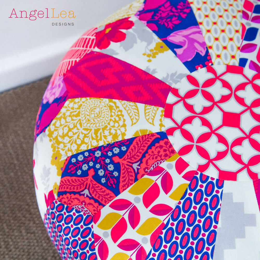 Patchwork Pouf HARD COPY Paper Sewing Pattern Moroccan Ottoman Pattern