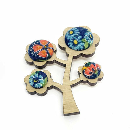 Kimono Tree Brooch - Florals