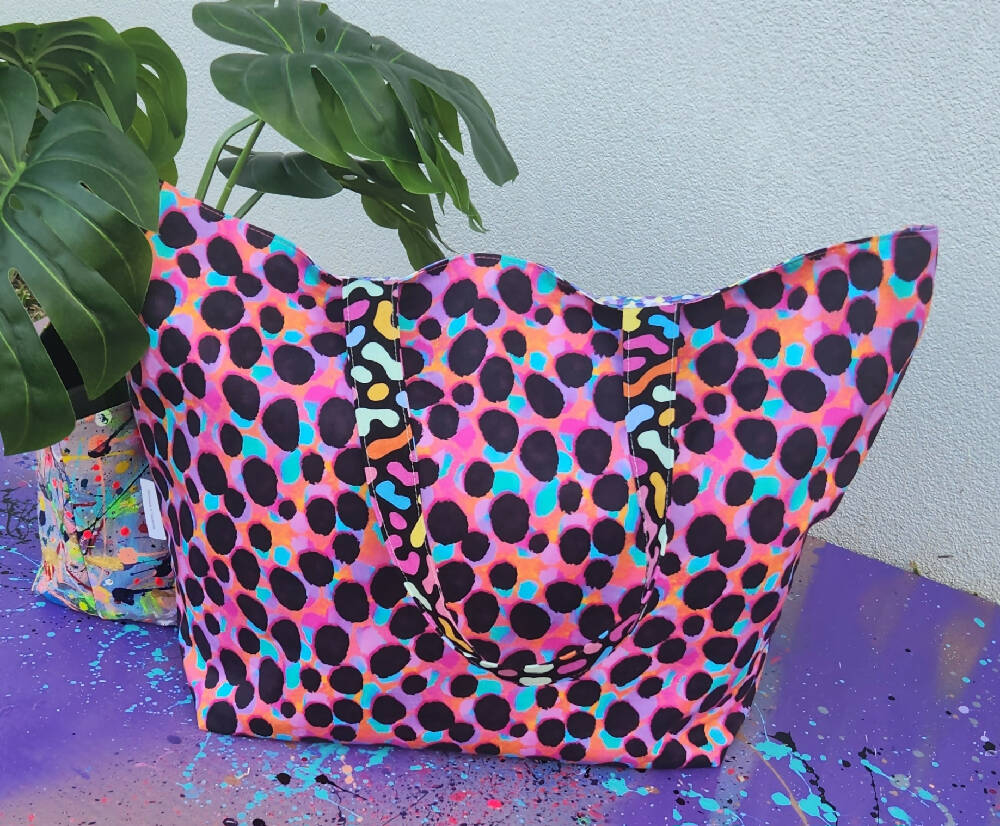 Tropical Cheetah Large Tote Bag