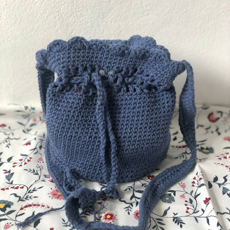 Scallop Handbag | Dark blue | Recycled Cotton