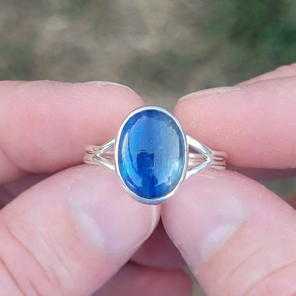 Blue Kyanite Choose-Your-Stone Silver Ring (Made To Order)