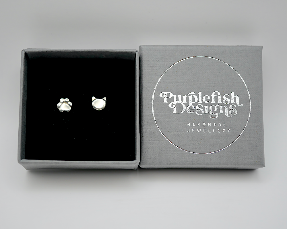 cats and dogs silver studs box sml