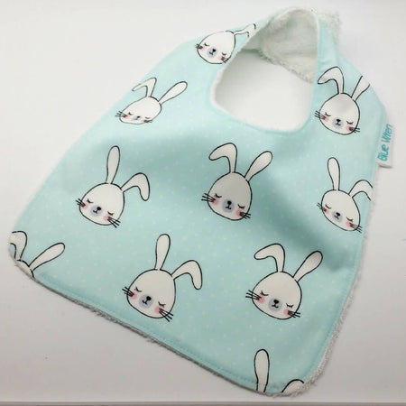 Baby Bib Gift Bunnies on Cotton Fabric