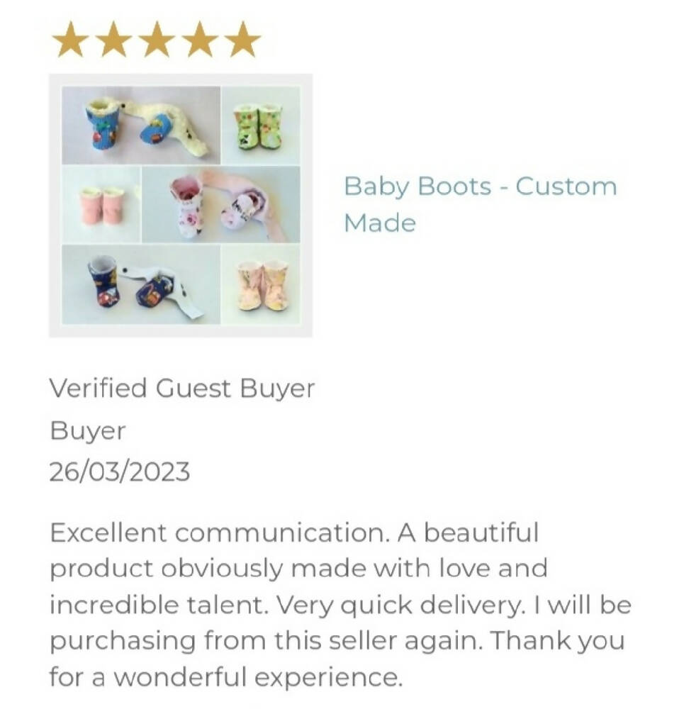 MADE TO ORDER - Baby Boots