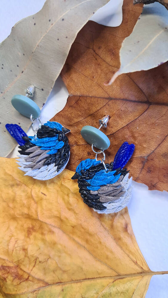 Billy Blue Wren Dangle Earrings