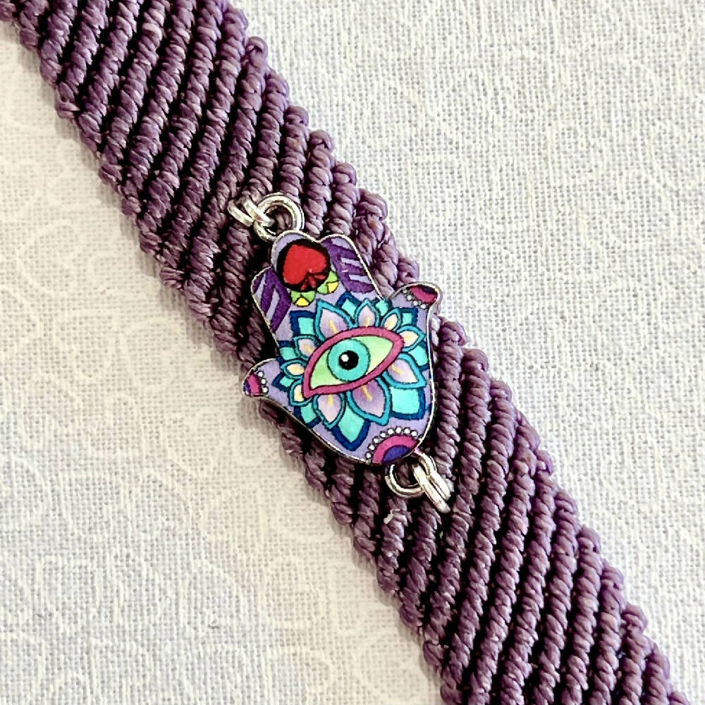 Purple Macrame Bracelet (with clasps)