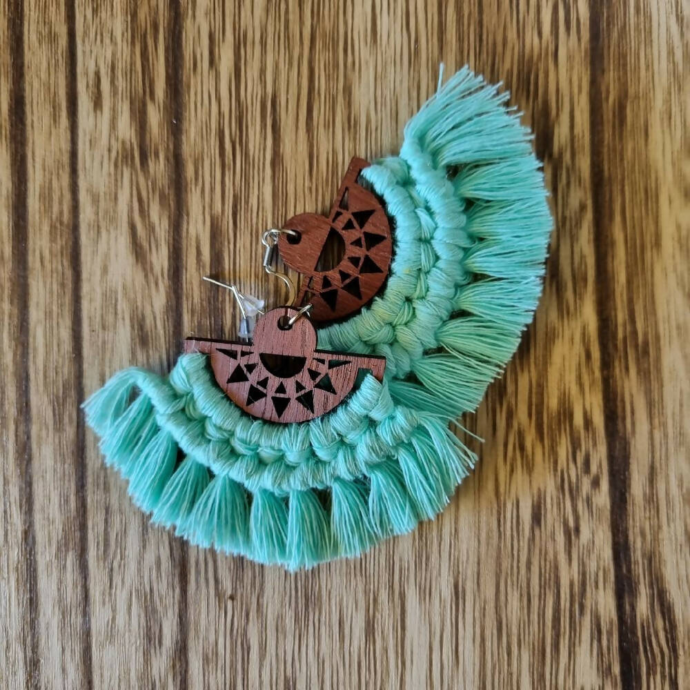 Macrame Fan Earrings