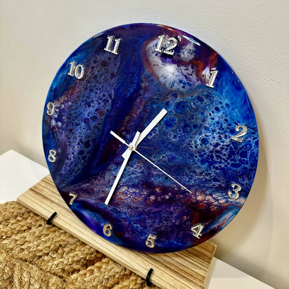 Resin Art wall clock - 32 cm