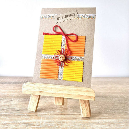Handmade Greeting Card Flower Celebration Recycled
