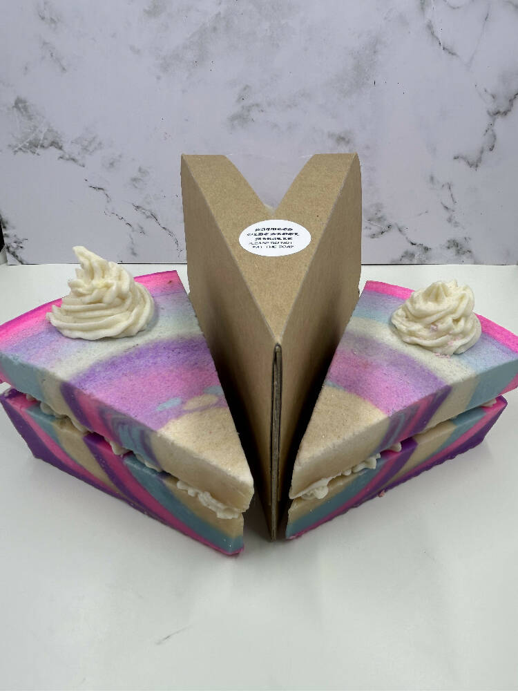 Birthday soap cake slice