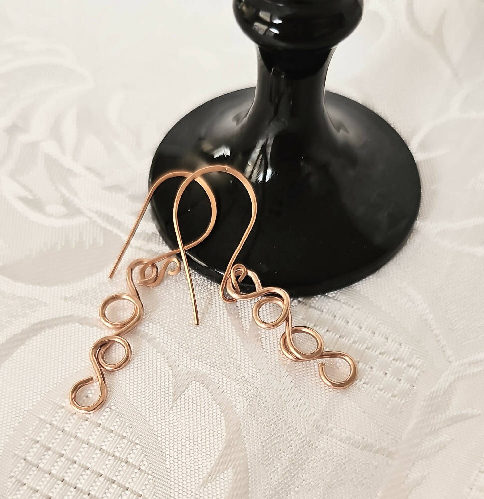 Copper Wire Work Earrings