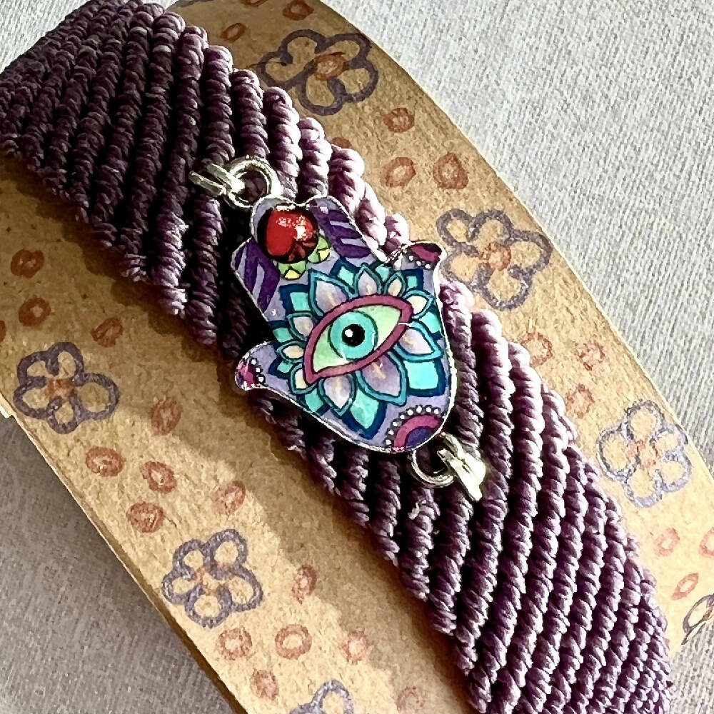 Purple Macrame Bracelet (with clasps)