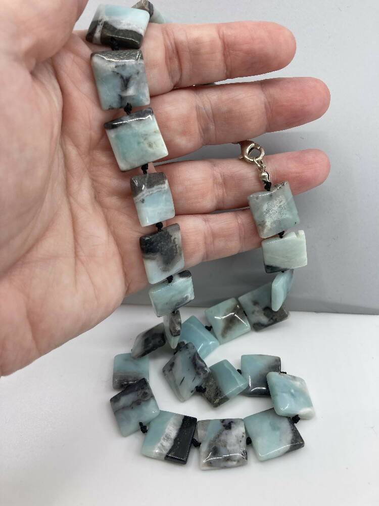 Amazonite square beads necklace 2