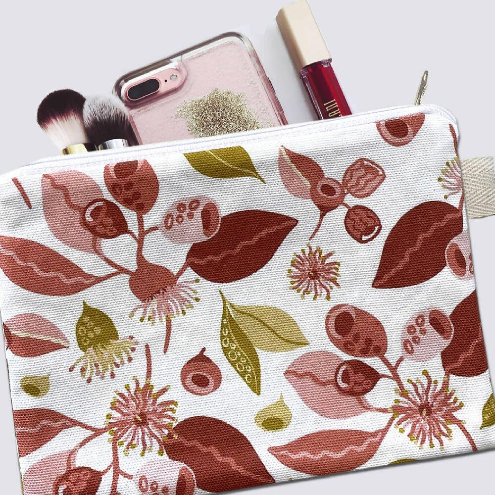 Zipper Purse - Australian Whimsical Gumnuts with Secret Message inside #23