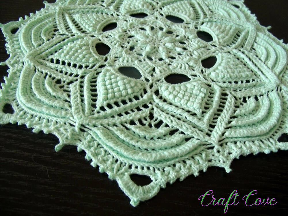 Textured Doily Mint Coloured intricate 3D look