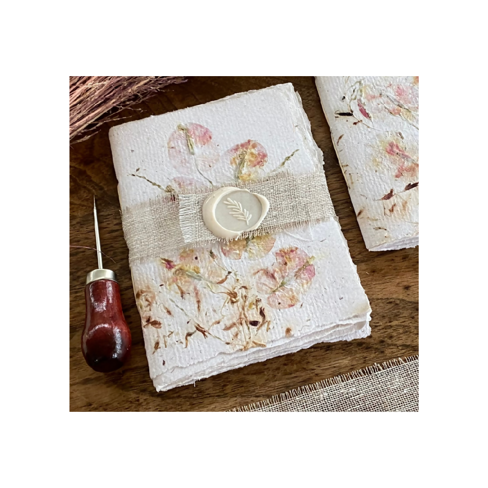 Floral Handmade Paper Notebook - Free Shipping