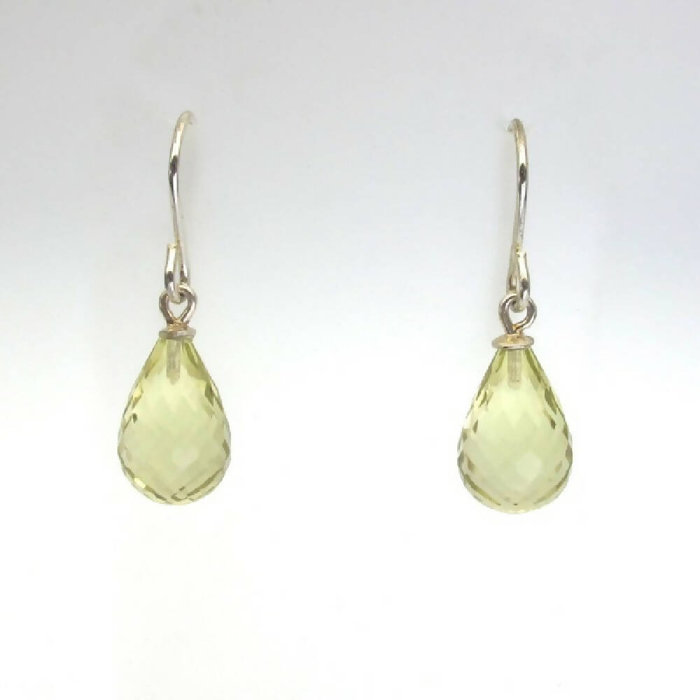 Lemon quartz briolettes and sterling silver earrings 3