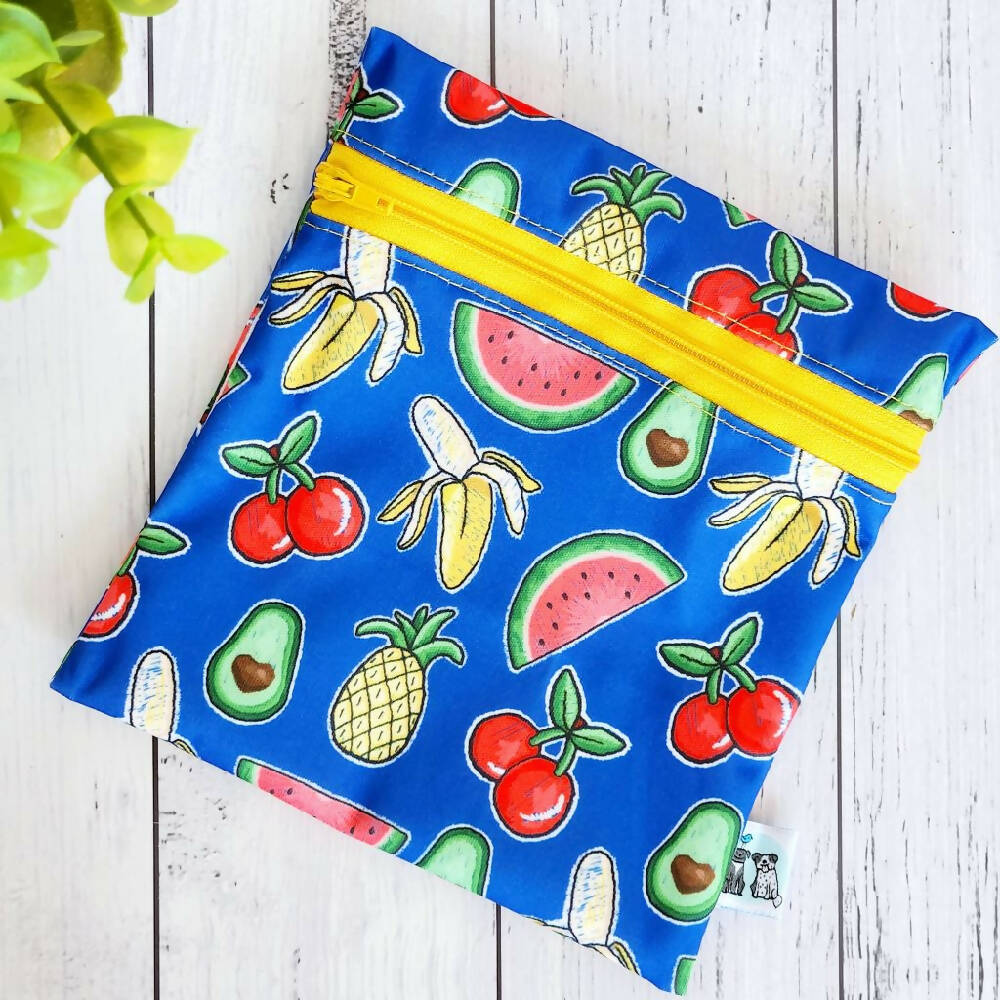 Reusable Waterproof Zip Bag, Petite - Fruit