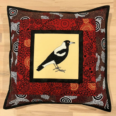 handmade Australian native quilted - magpie