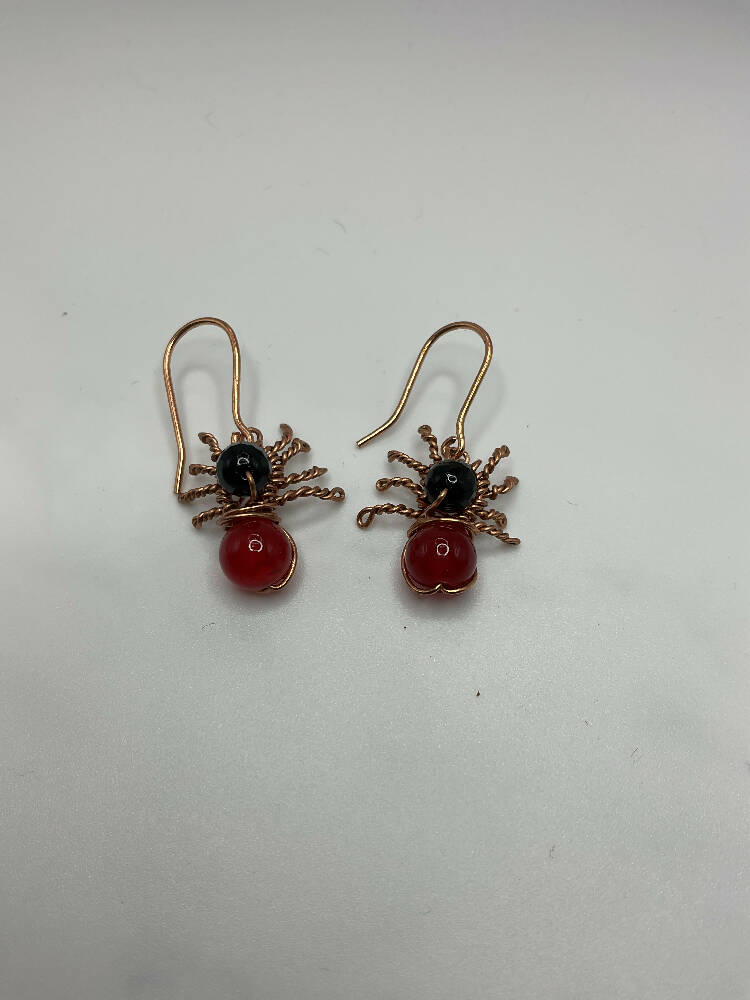 Copper Spider Earrings