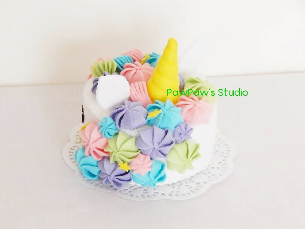 Unicorn-Felt Cake-Home Decor-Fake Cake-Gift-Tea Party