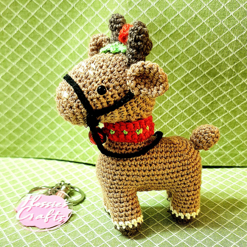 Crocheted Reindeer Christmas Decoration