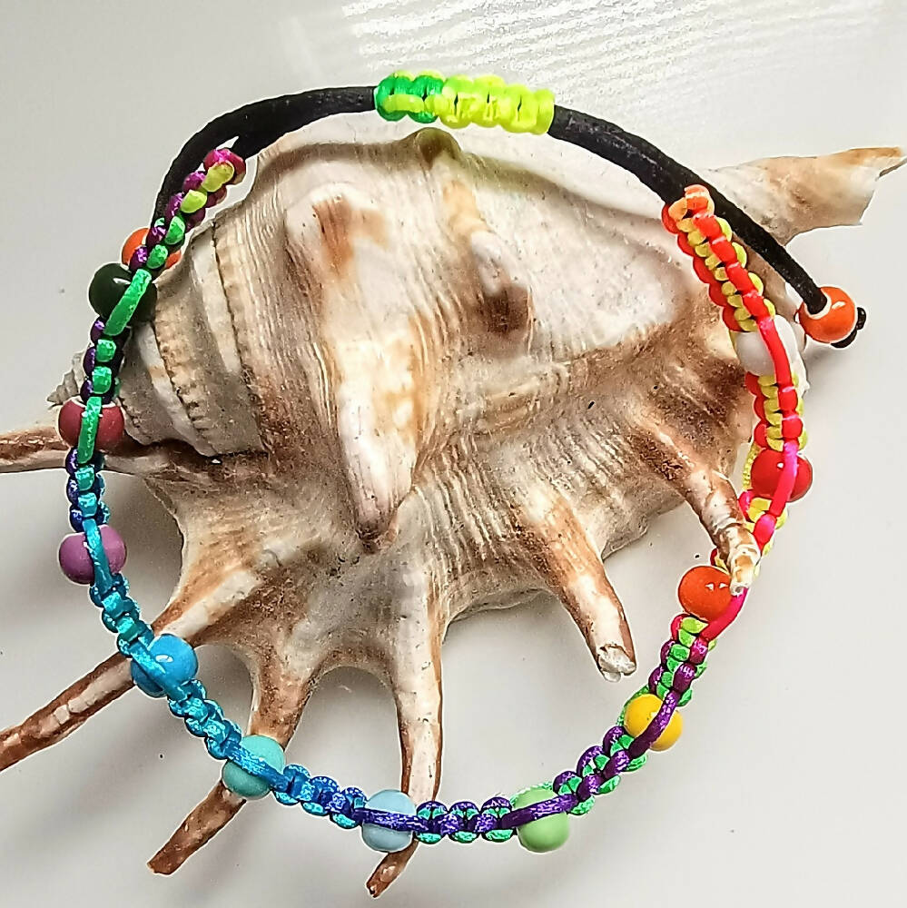 Beaded Macrame Anklets