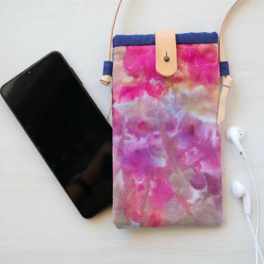 Ice Dyed Phone Carrier/Glasses case, Lilac