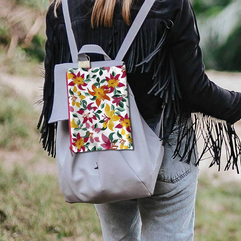 Zipper Purse - Bright Lillies Print with Secret Message inside #27