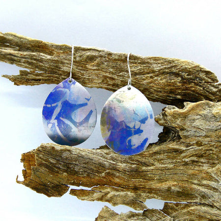 Anodised aluminium earrings Blue Denim Collection