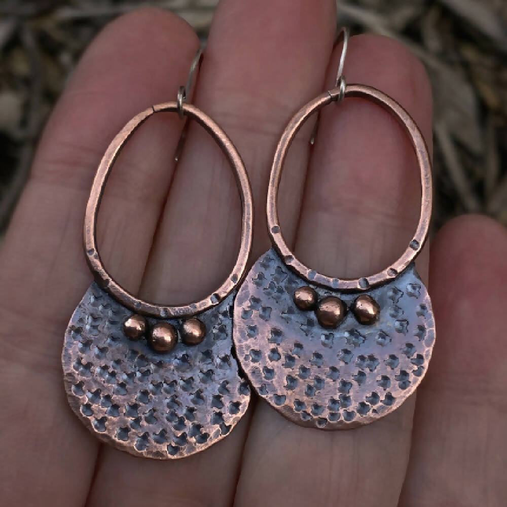 CC Copper Hoops - Bubbles4