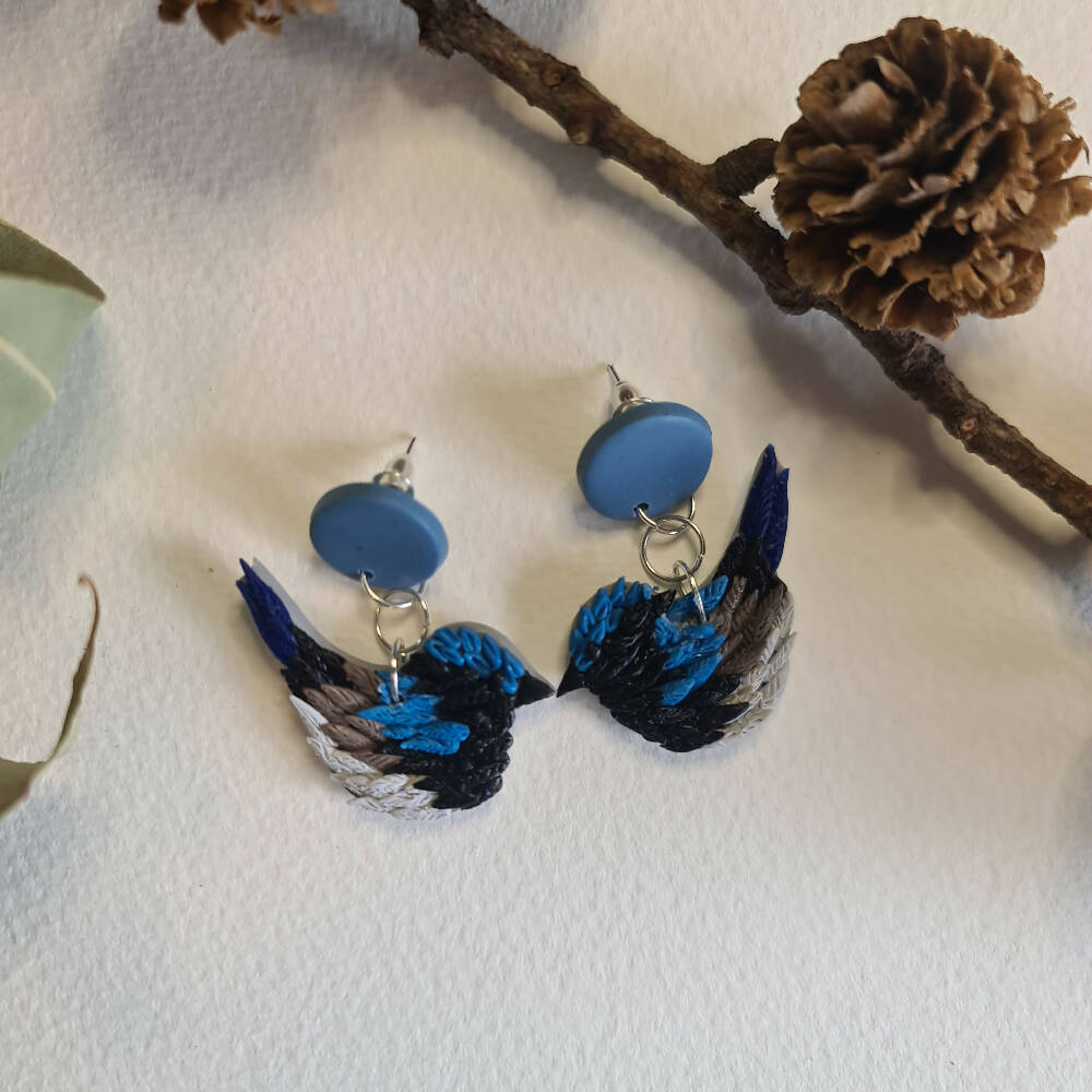 Billy Blue Wren Dangle Earrings (2 sizes available)