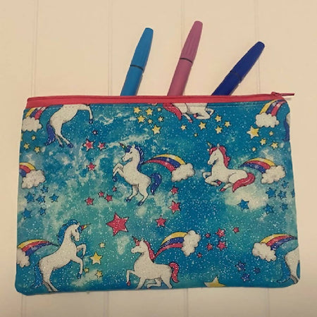Sparkly unicorns pencil case