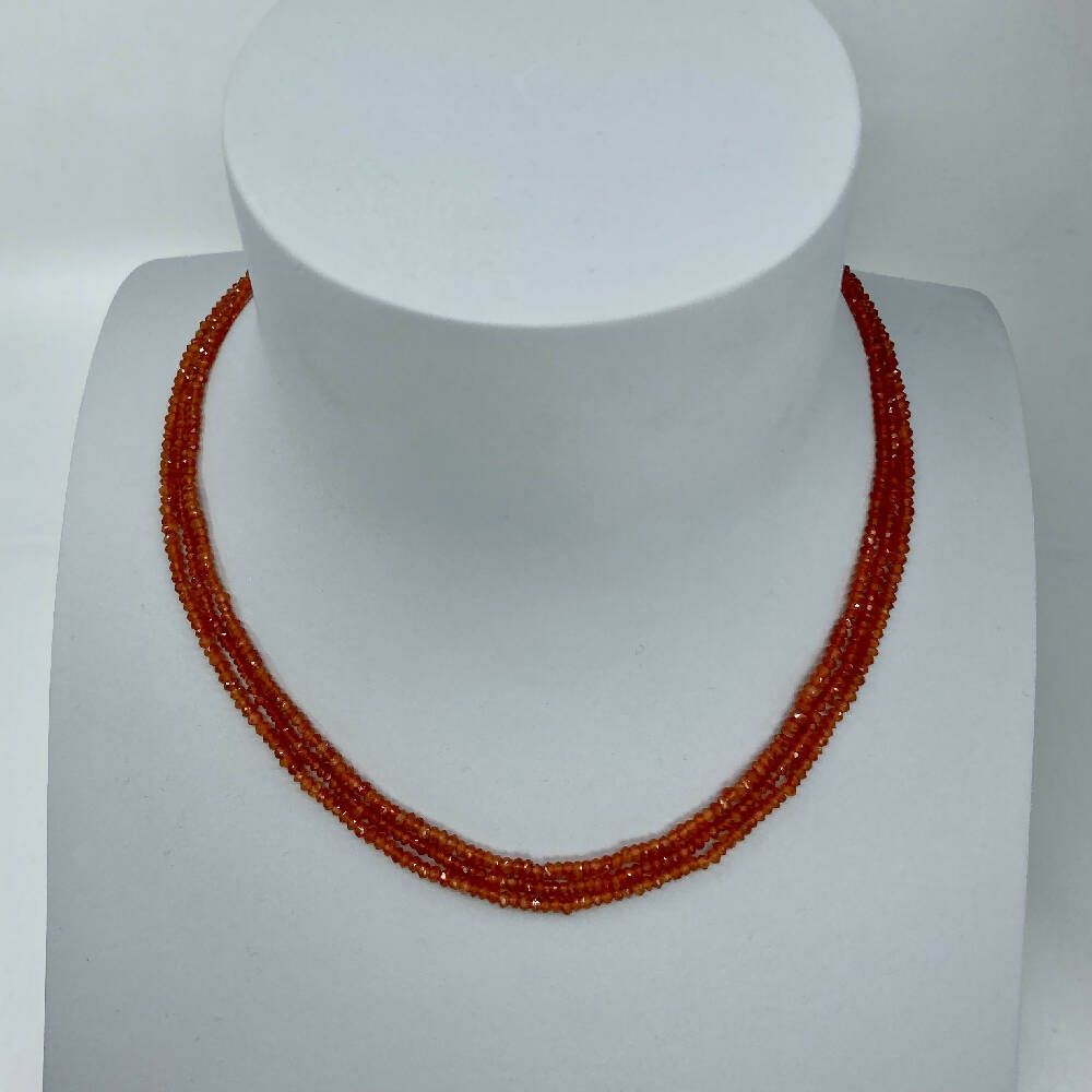 Carnelian triple chocker necklace 3