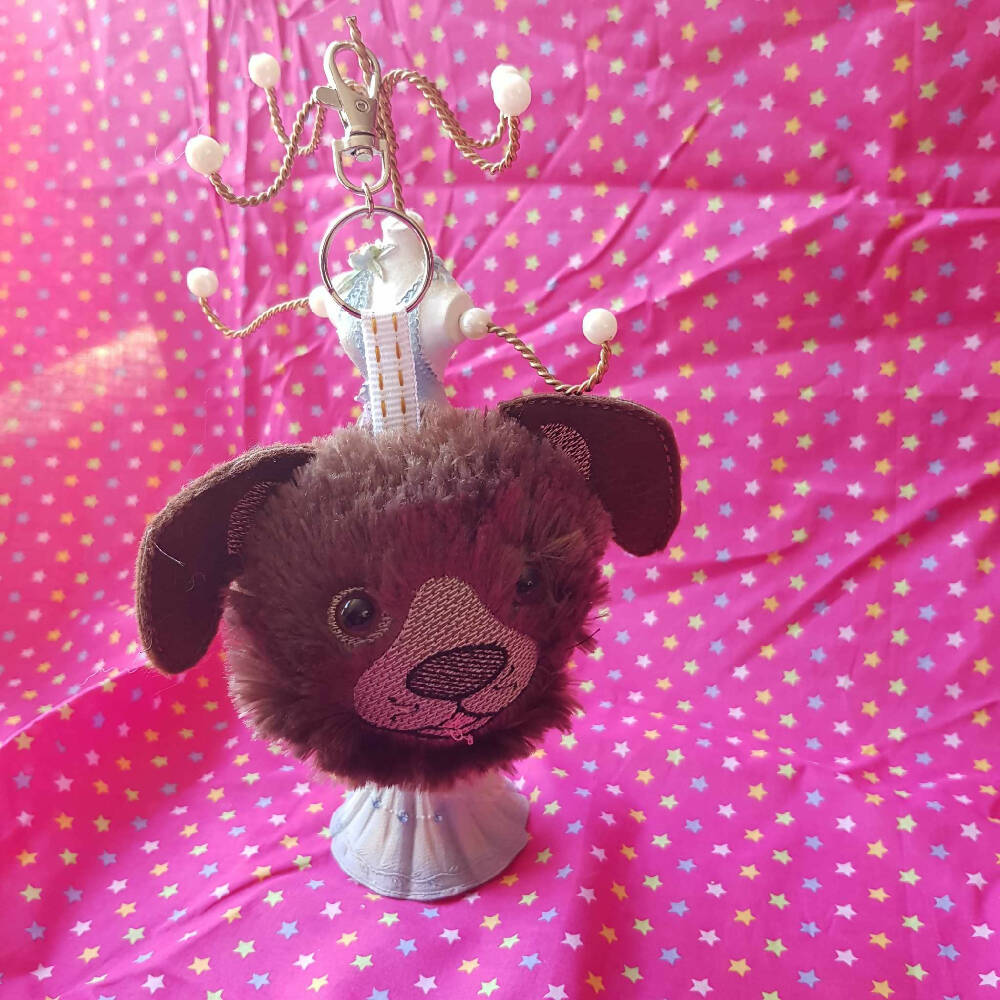 Puppy Fluffy Puff Keyring