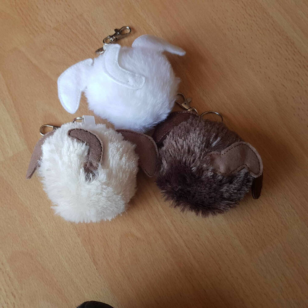 Puppy Fluffy Puff Keyring