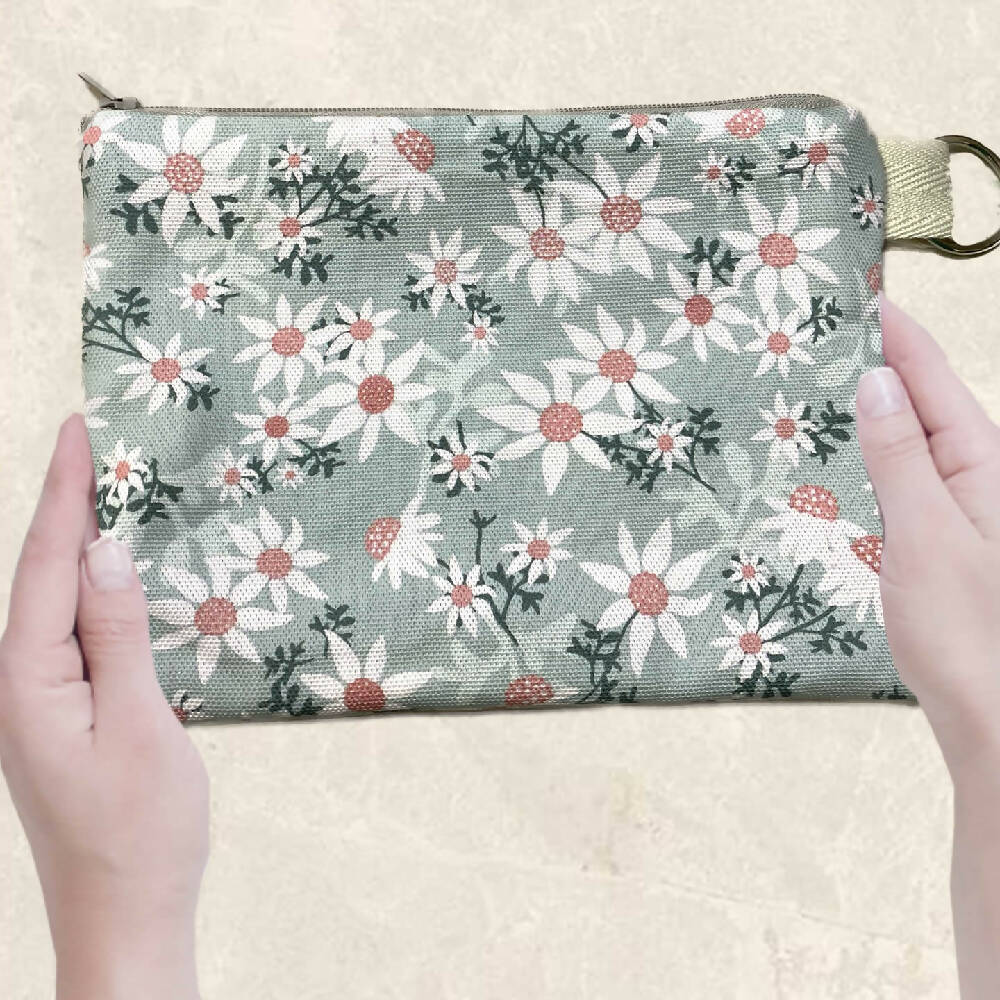 Zipper Purse - Australian Flannel Flowers Secret Message inside #35