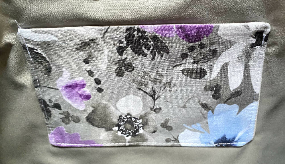 Grey, blue and lilac flowers Tote Bag