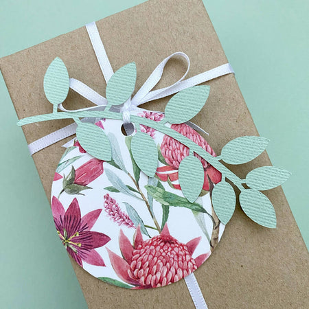 Australian floral gift tags, native flowers.