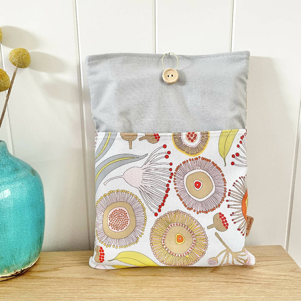 Book Sleeve or iPad Sleeve, Book Protector~ Gum Blossom Garden