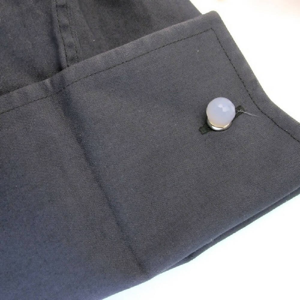 Blue chalcedony sterling silver cufflinks 4